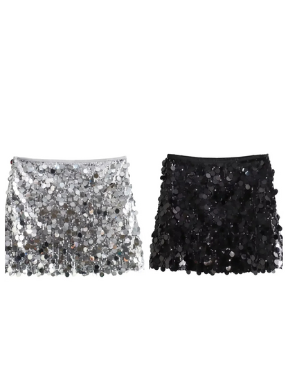 Rosy - Short Glitter Skirt