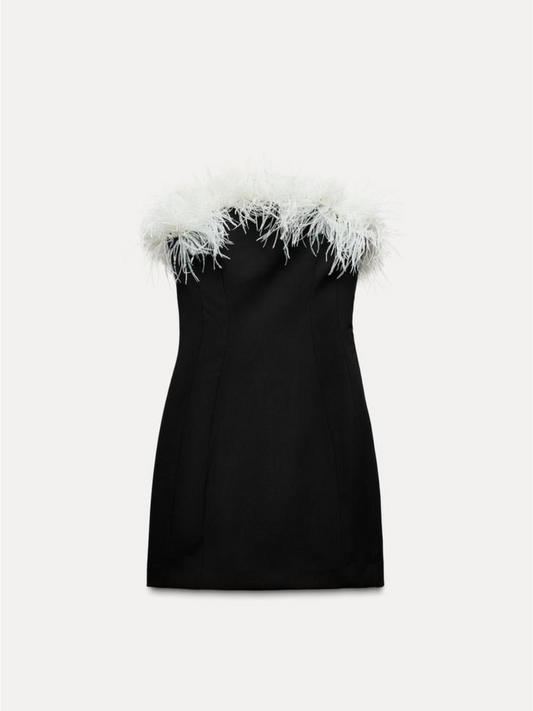 Celine | Elegant Feather Dress